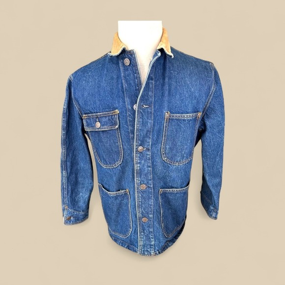 Ralph Lauren Other - Vintage Ralph Lauren Denim Chore Jacket Corduroy Collar Mens‎ Size M Western